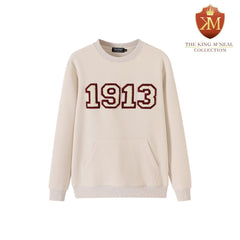 DST 1913 Crimson & Cream Crest Pocket Chenille Crewneck