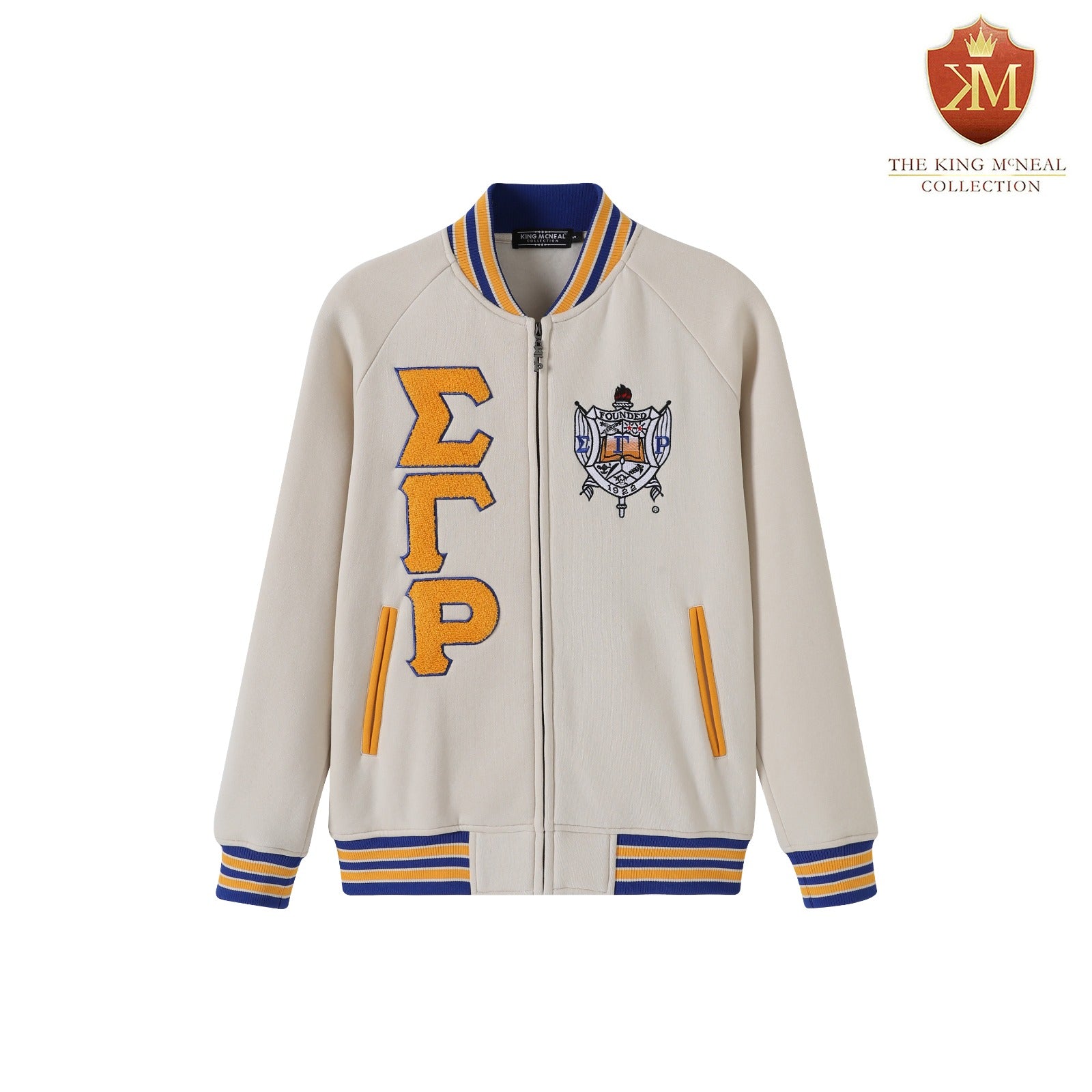 SGRho Neutral Fleece Varsity Jacket