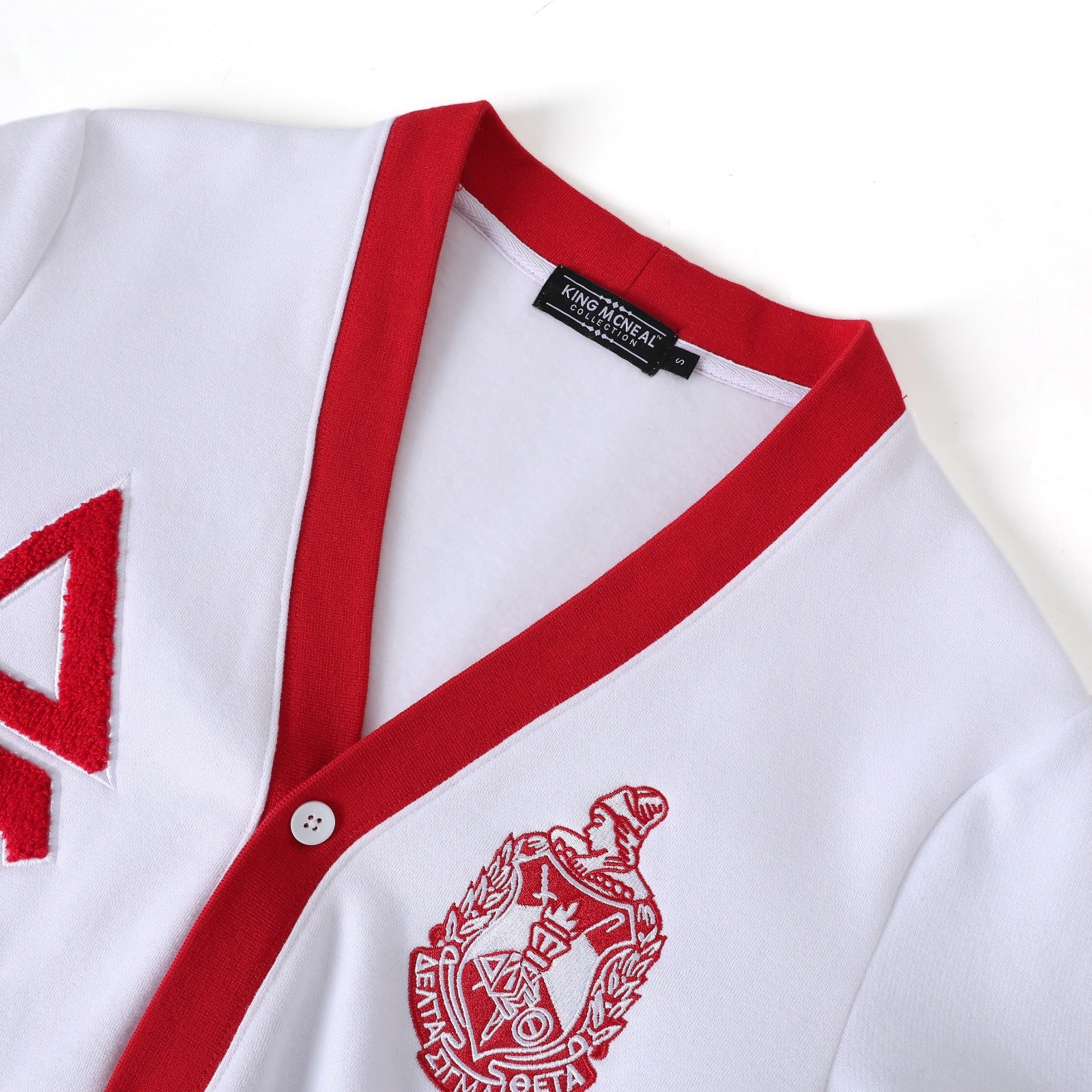 Delta White Fleece Cardigan Unisex Fit