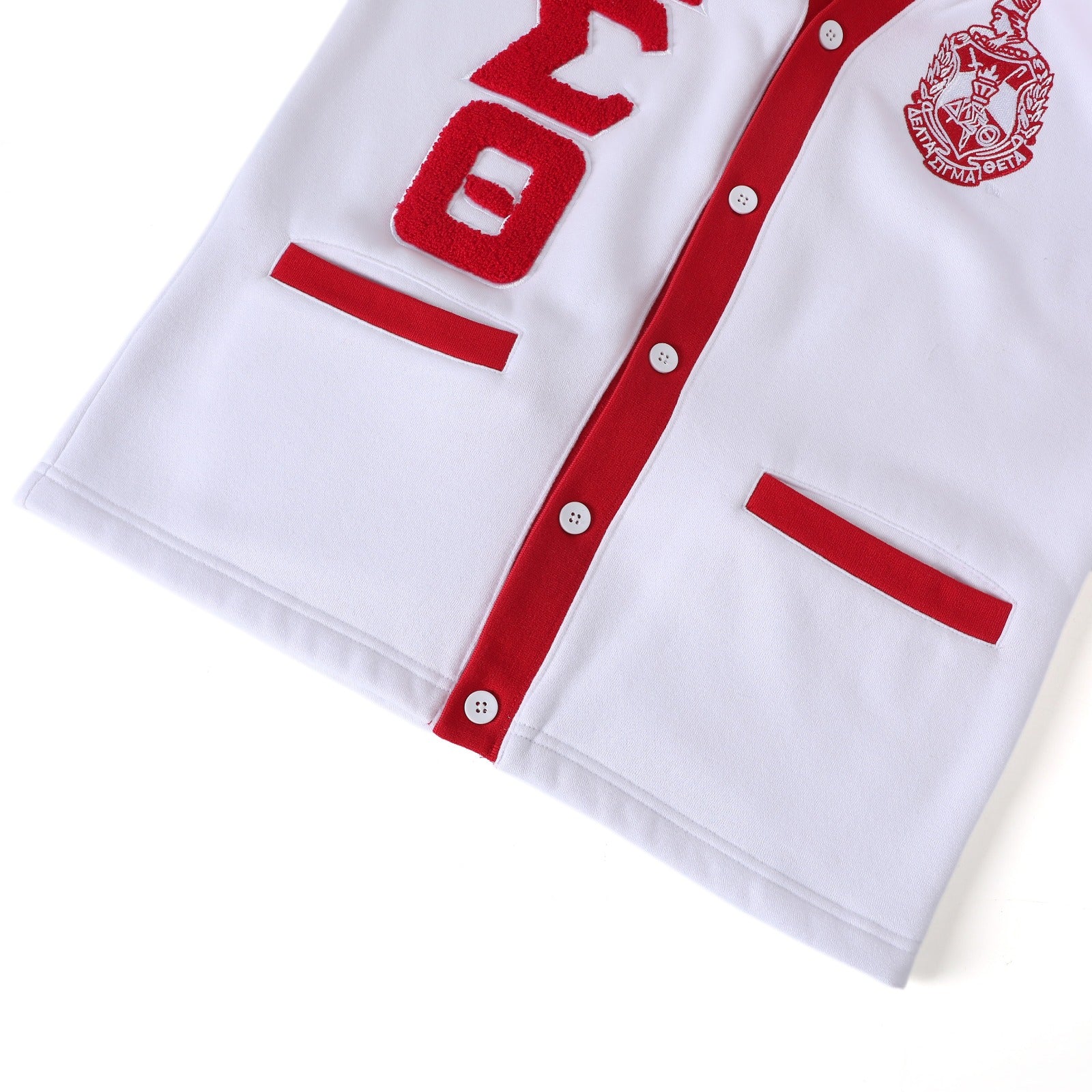 Delta White Fleece Cardigan Unisex Fit