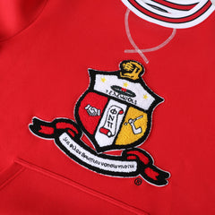 Kappa Red Crest Stripe Chenille Crewneck
