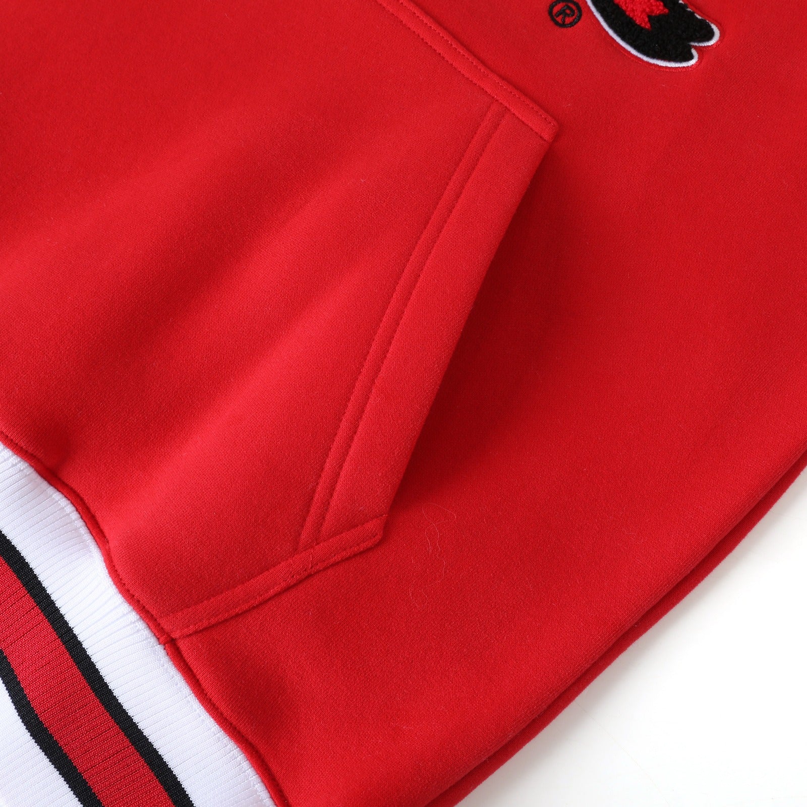 Kappa Red Crest Stripe Chenille Crewneck