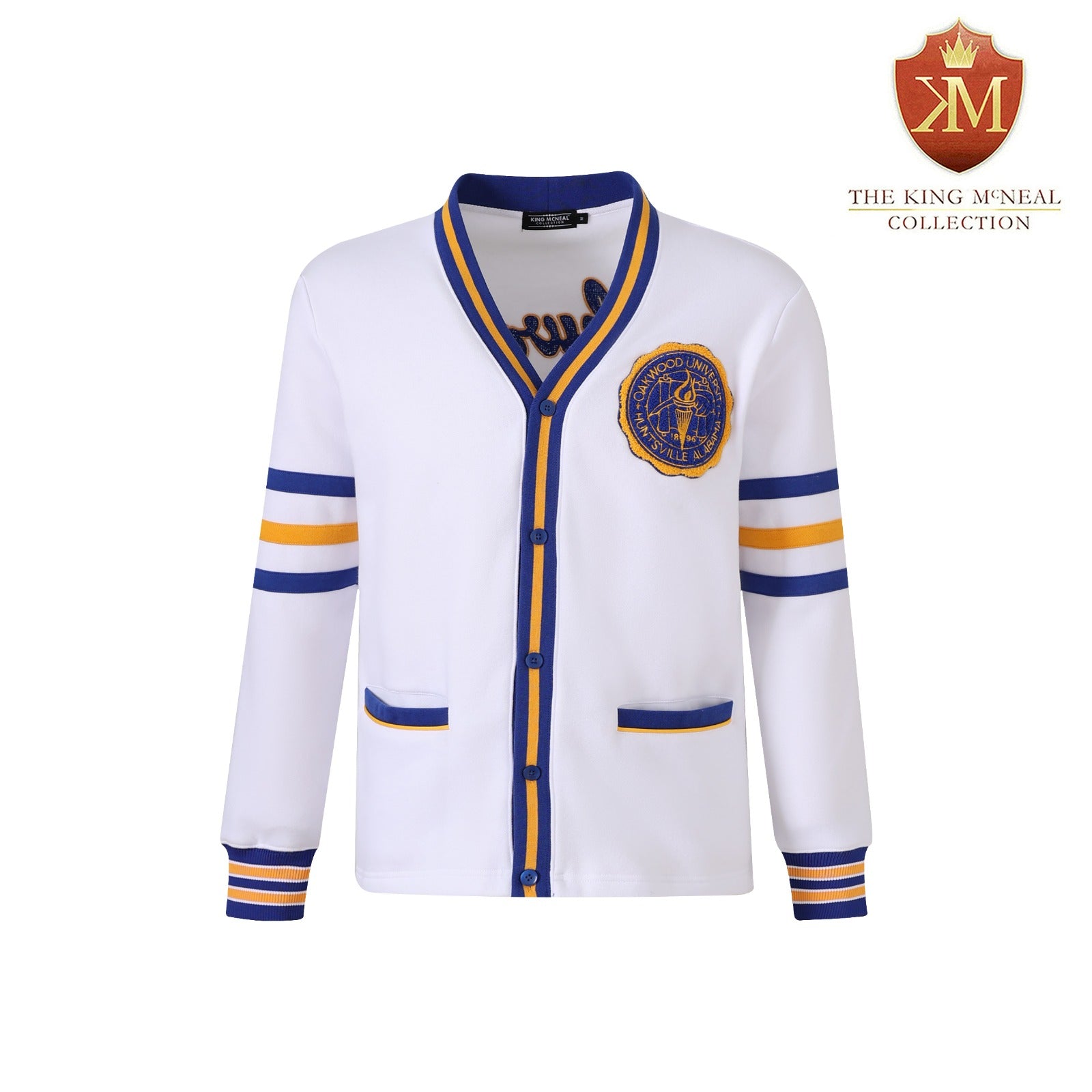 Oakwood University White Fleece Cardigan