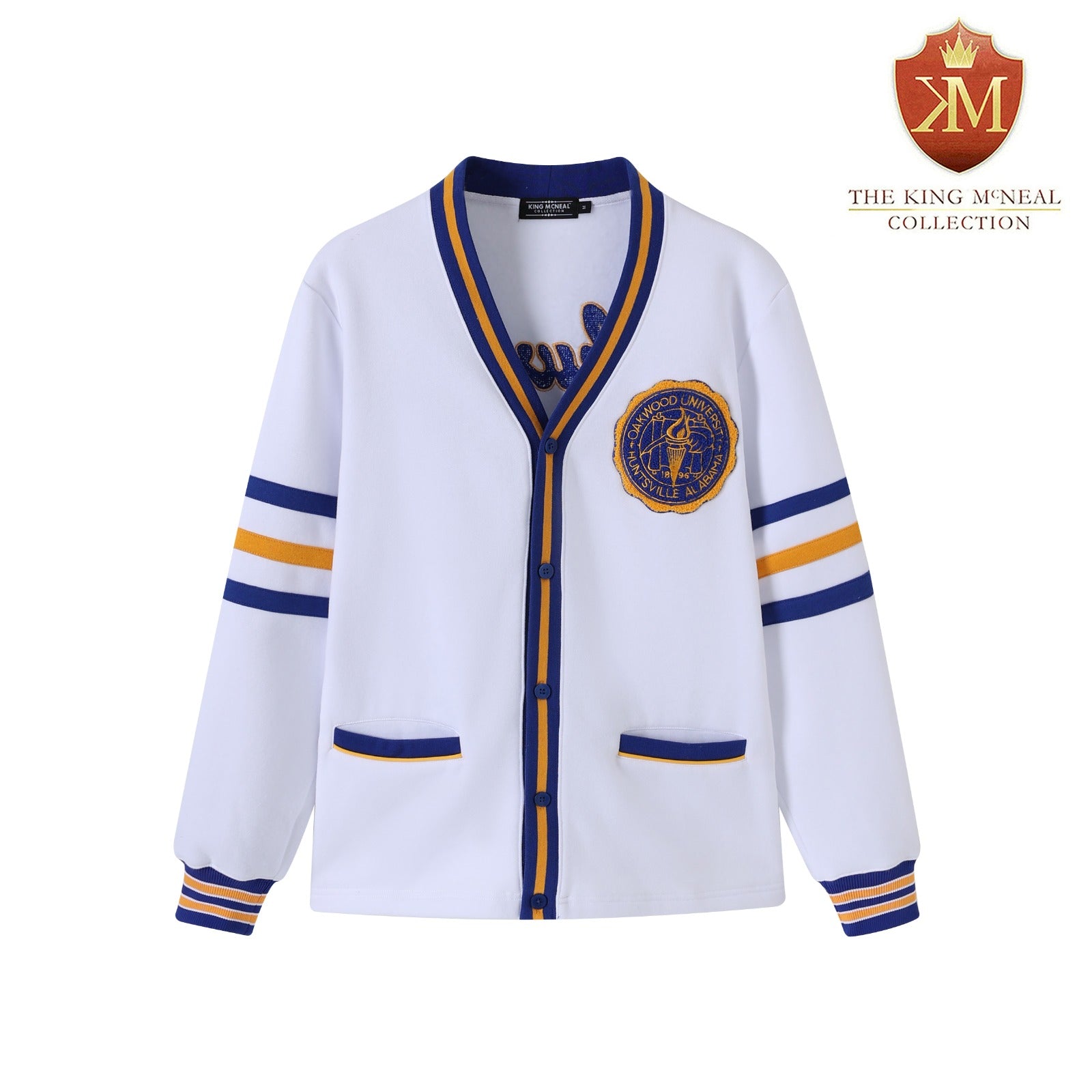 Oakwood University White Fleece Cardigan