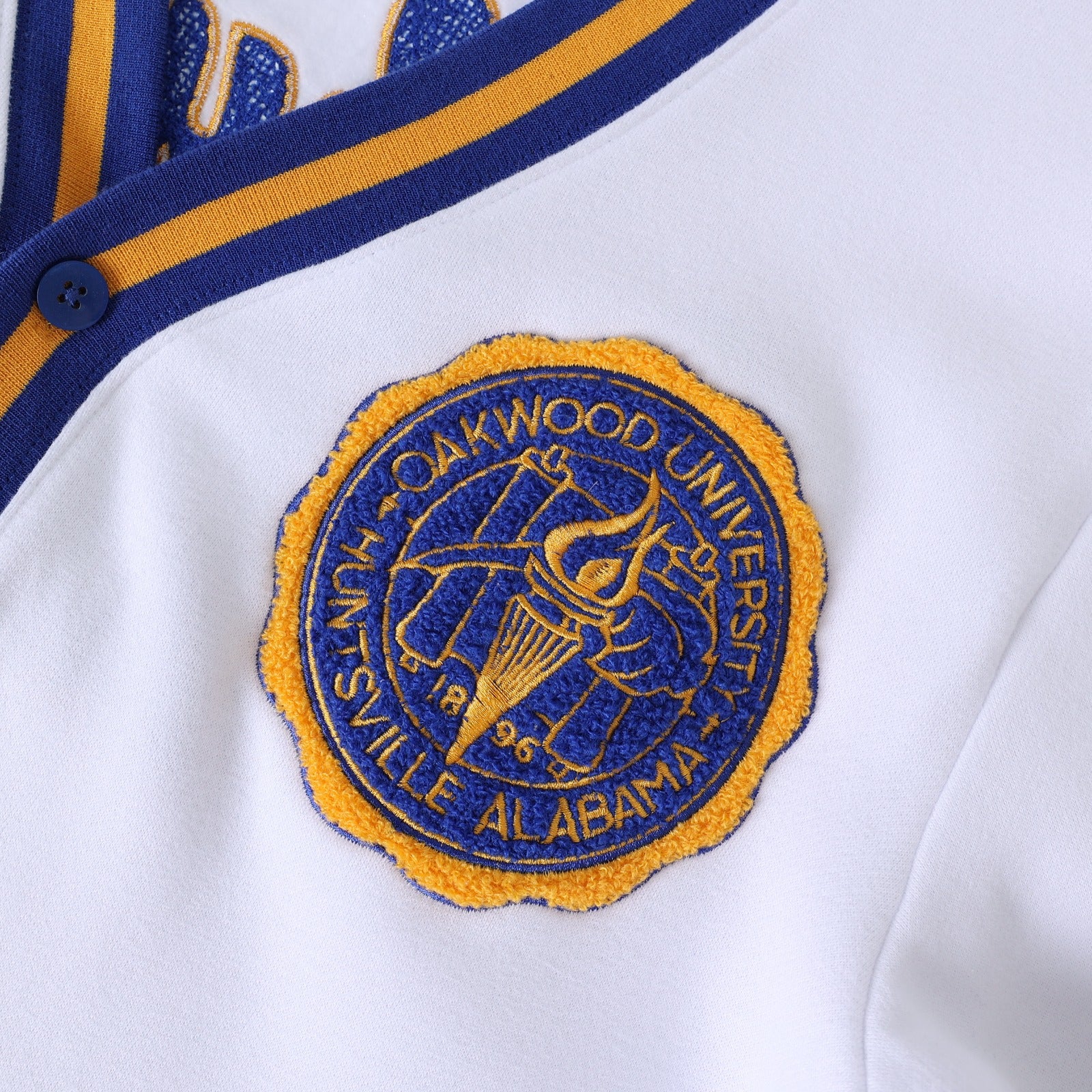 Oakwood University White Fleece Cardigan