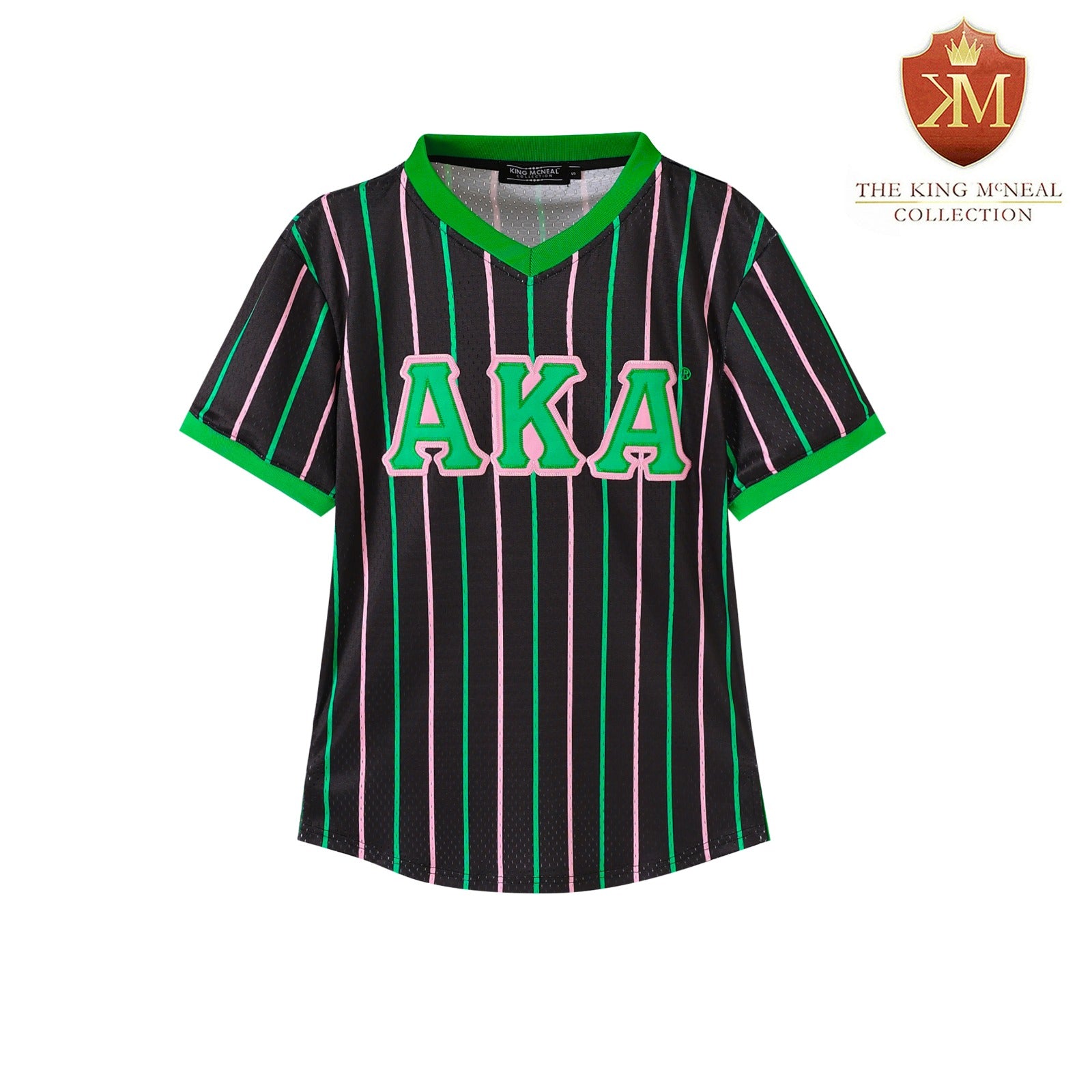AKA Black Pinstripe Baseball Jersey