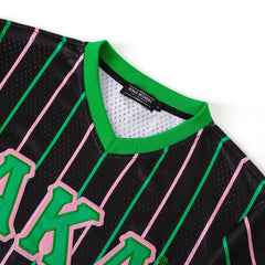 AKA Black Pinstripe Baseball Jersey