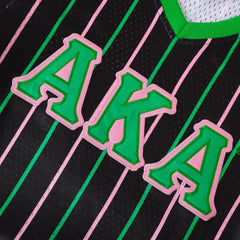 AKA Black Pinstripe Baseball Jersey