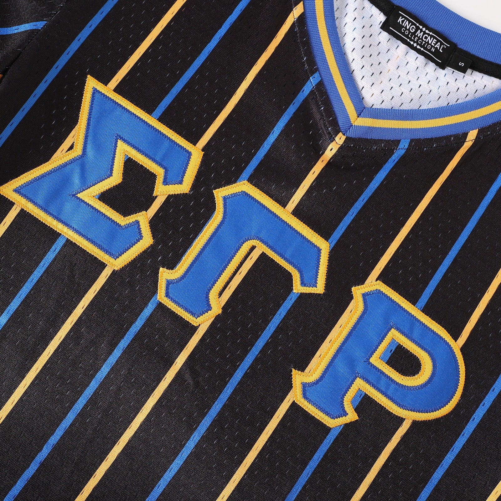 SGRho Black Pinstripe Baseball Jersey