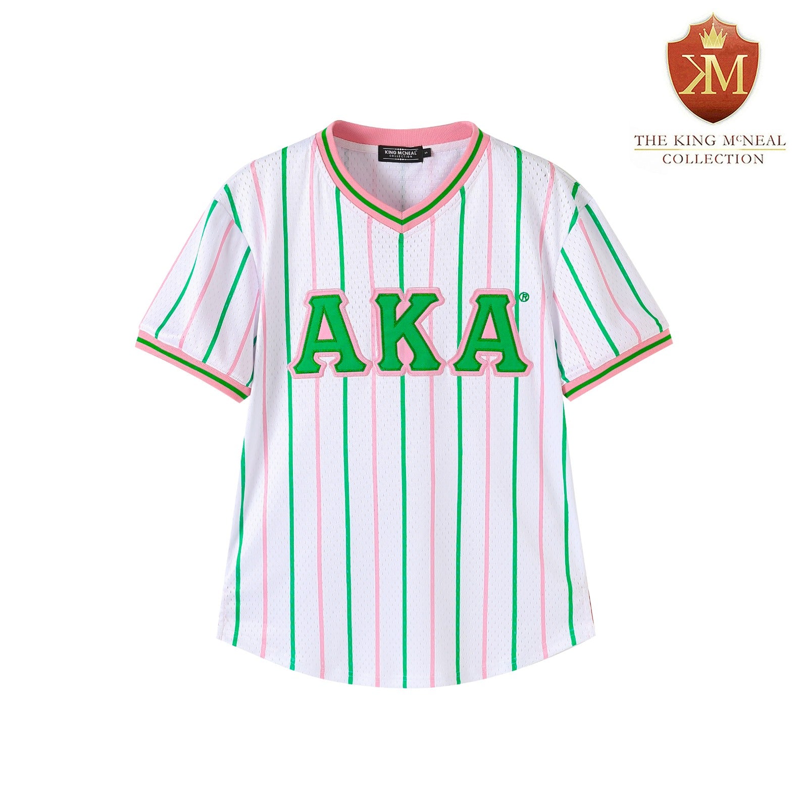 AKA White Pinstripe Baseball Jersey