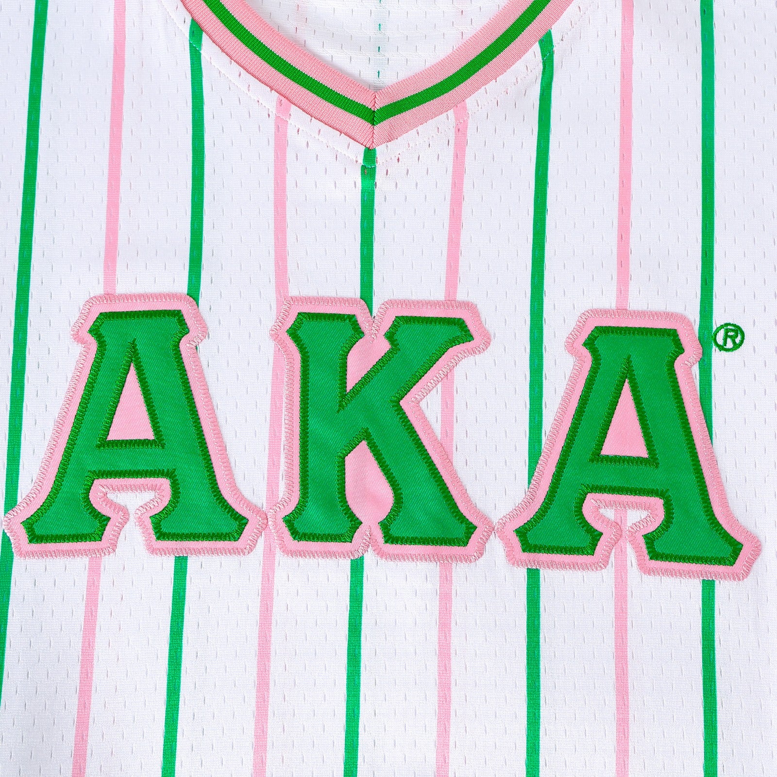 AKA White Pinstripe Baseball Jersey