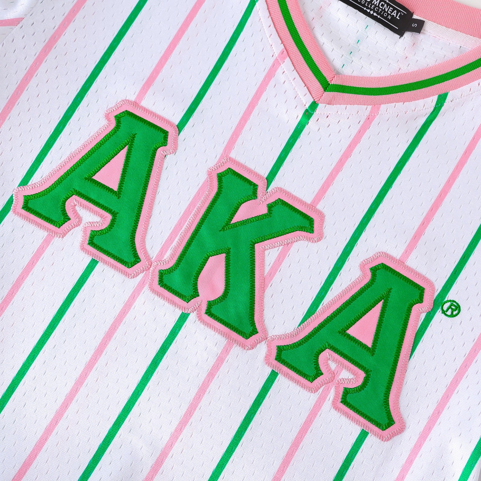AKA White Pinstripe Baseball Jersey