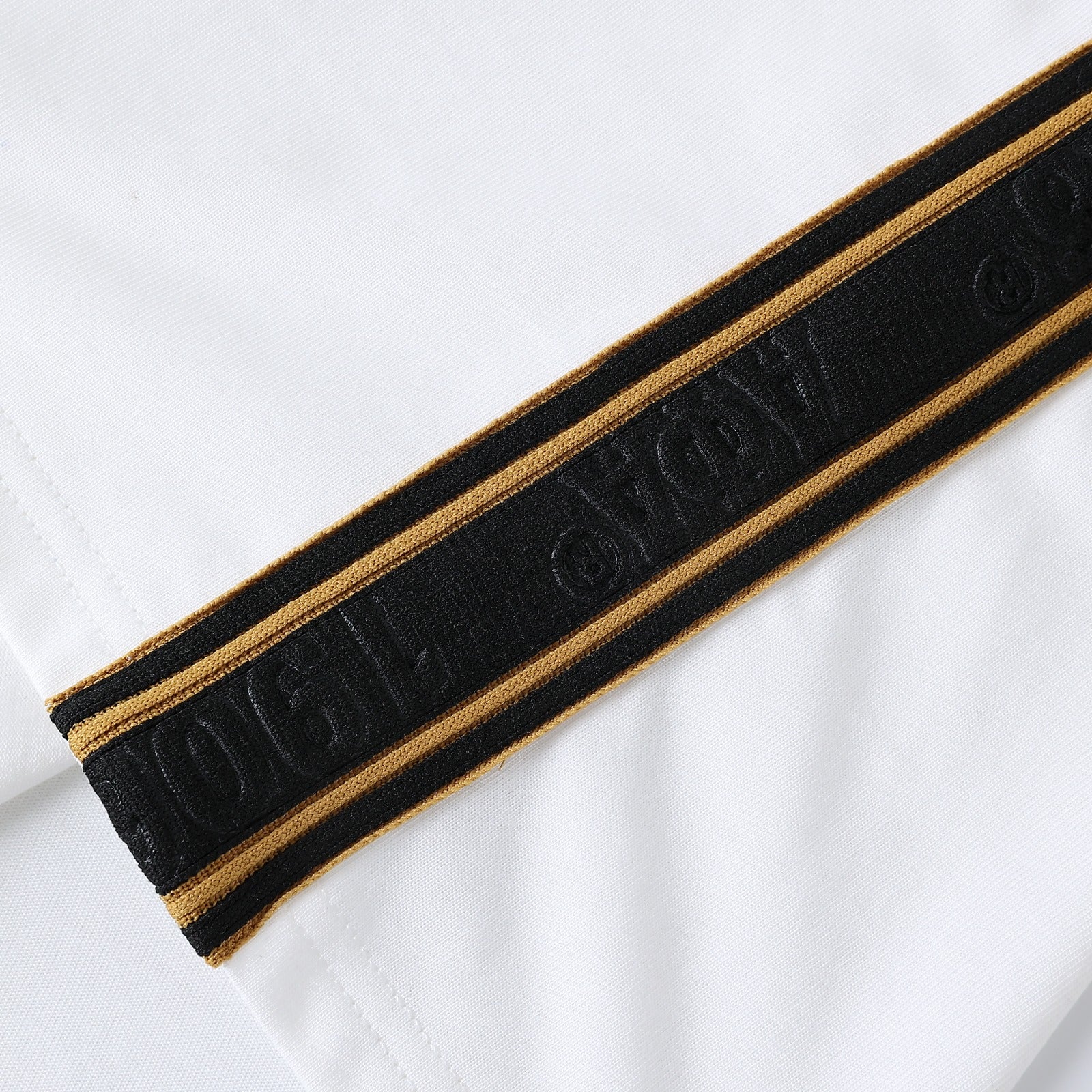 Alpha White Tapered Embossed Premium Crest Shirt