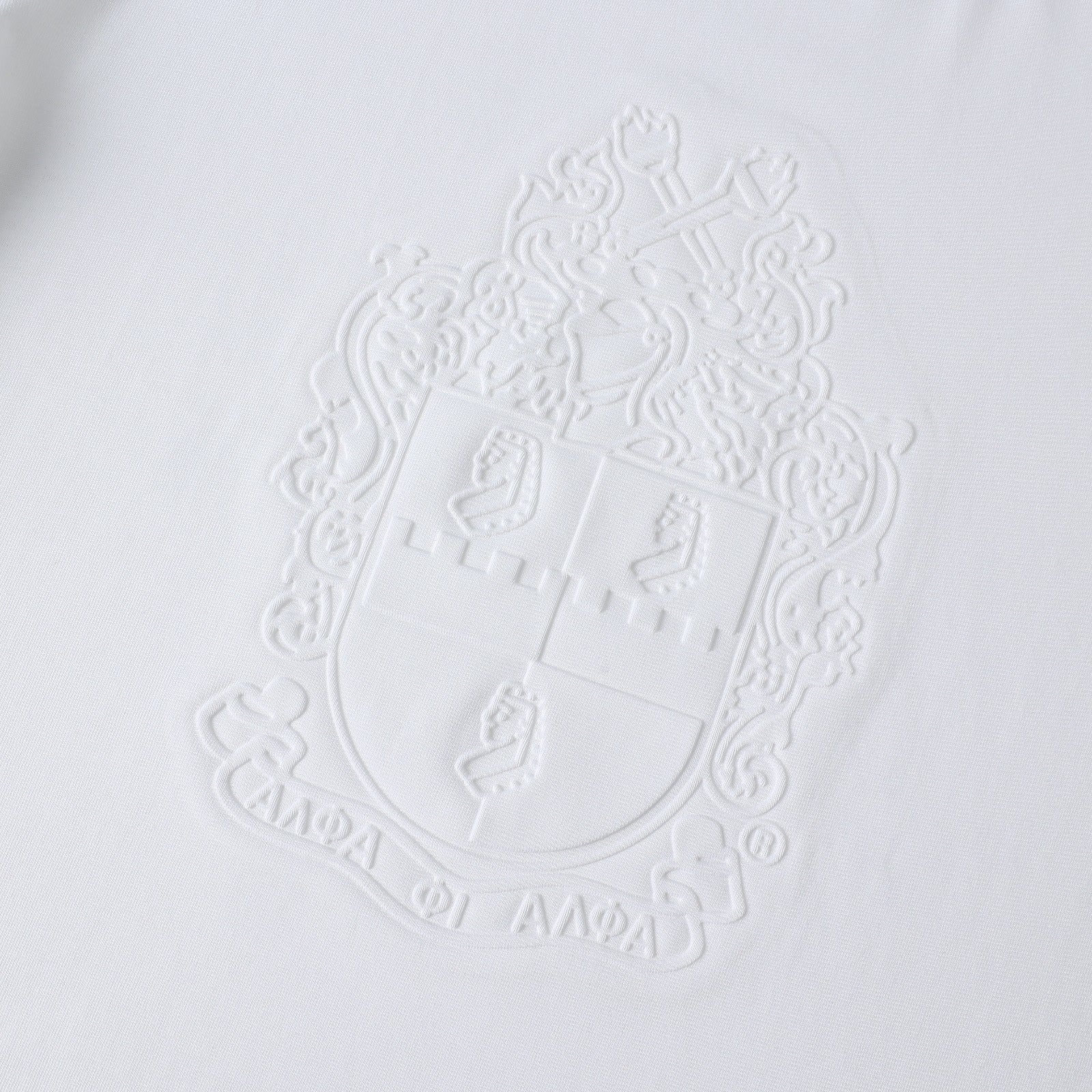 Alpha White Tapered Embossed Premium Crest Shirt