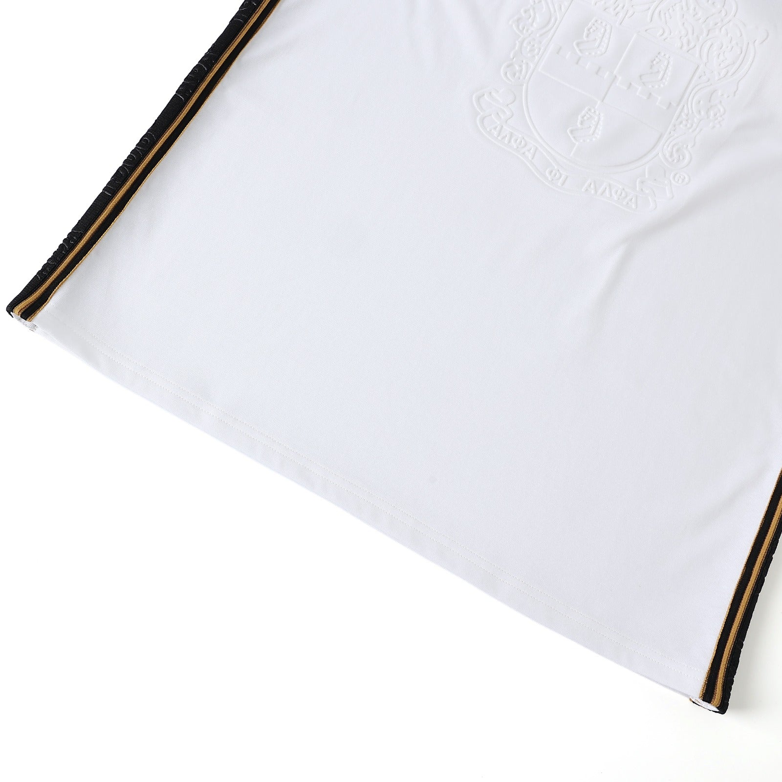 Alpha White Tapered Embossed Premium Crest Shirt
