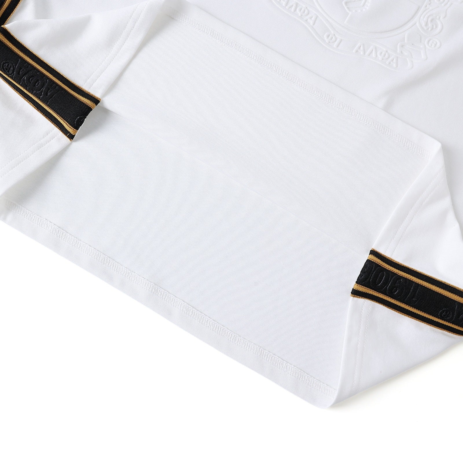 Alpha White Tapered Embossed Premium Crest Shirt