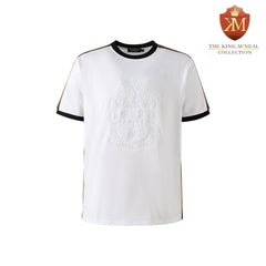 Alpha White Tapered Embossed Premium Crest Shirt