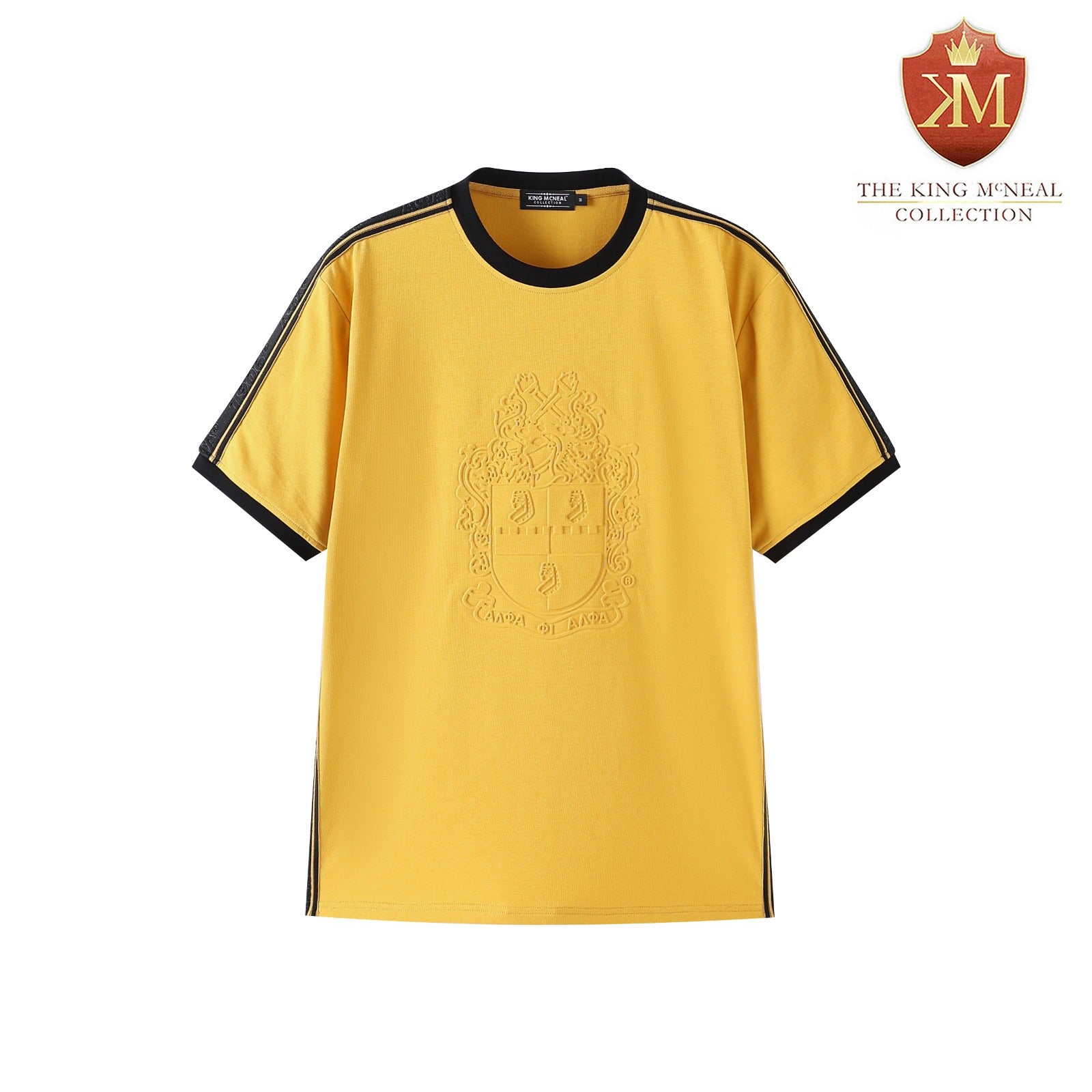 Alpha Old Gold Tapered Embossed Premium Crest Shirt