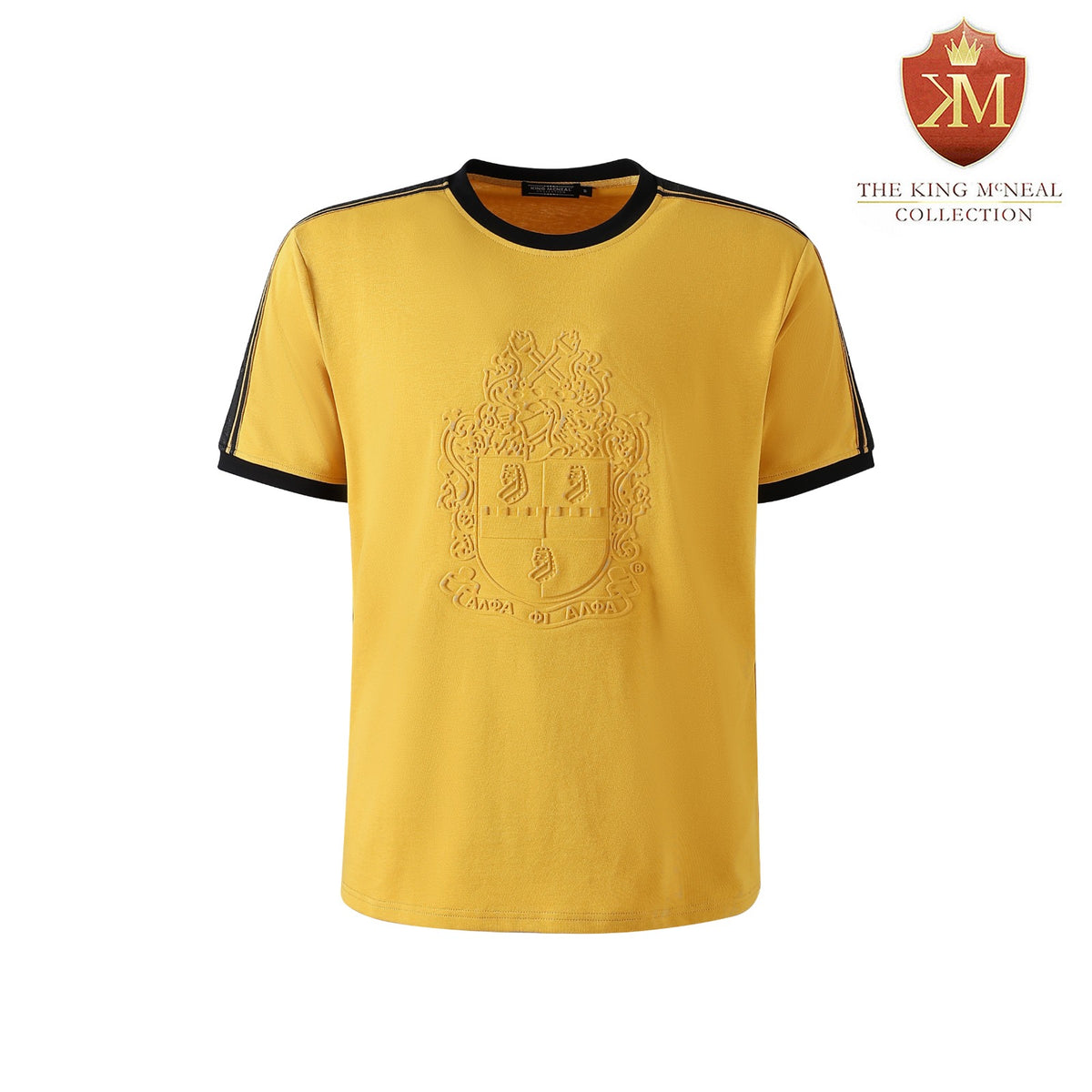 Alpha Old Gold Tapered Embossed Premium Crest Shirt