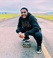 Alpha Black Letter Chenille Hoodie