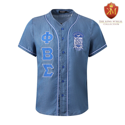 Phi Beta Sigma 7 Full Button Baseball Jersey