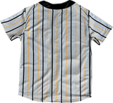 Alpha Grey Pinstripe Button Up Baseball Jersey