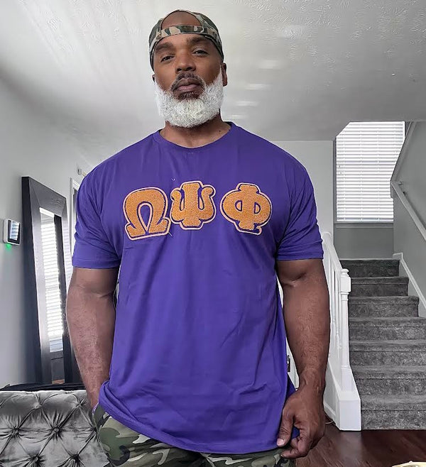 Omega Psi Phi Chenille Premium Letter Tshirt