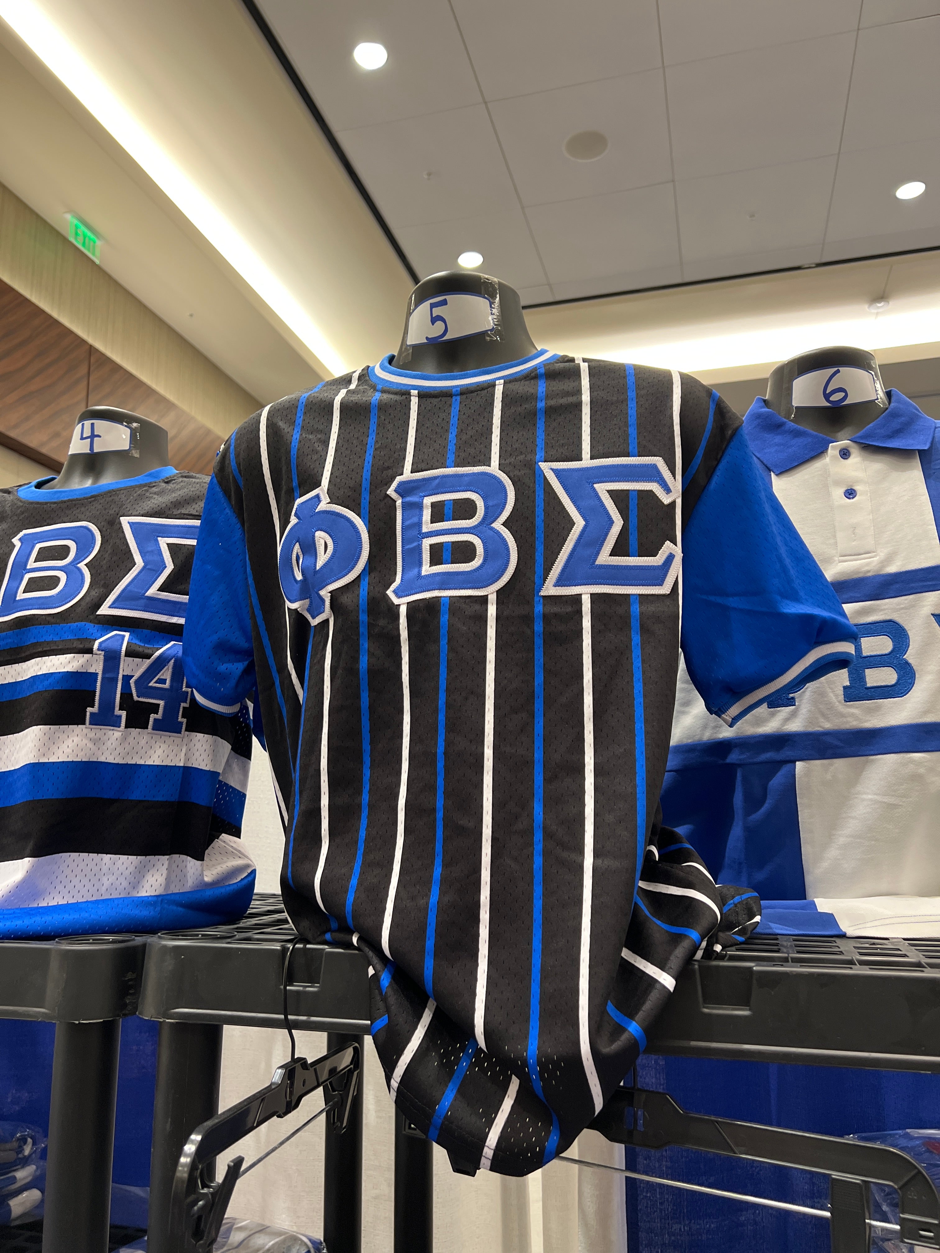 Black Phi Beta Sigma Pinstripe Baseball Jersey