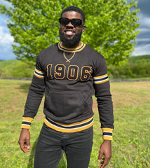 Alpha 1906 Black Chenille Crewneck