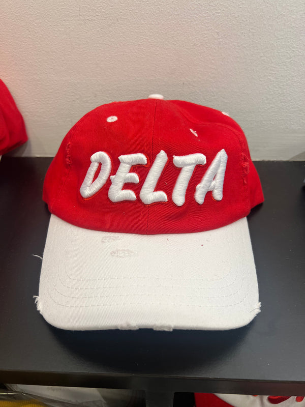 “Delta” Delta Sigma Theta Red & White Hat