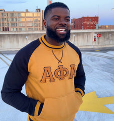 Alpha Black Gold Chenille Crewneck