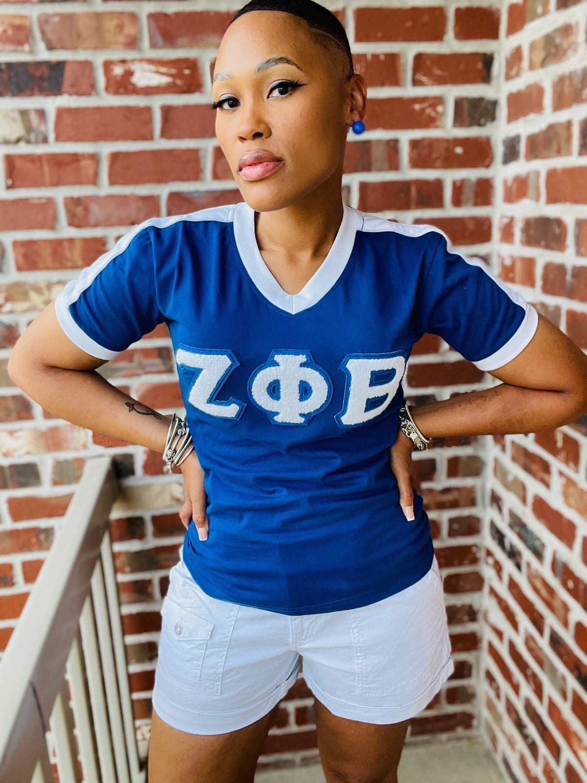 Zeta Chenille Premium V-Neck Ringer Shirt