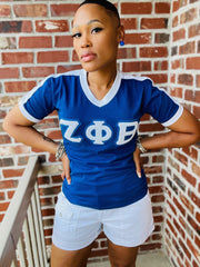 Zeta Chenille Premium V-Neck Ringer Shirt