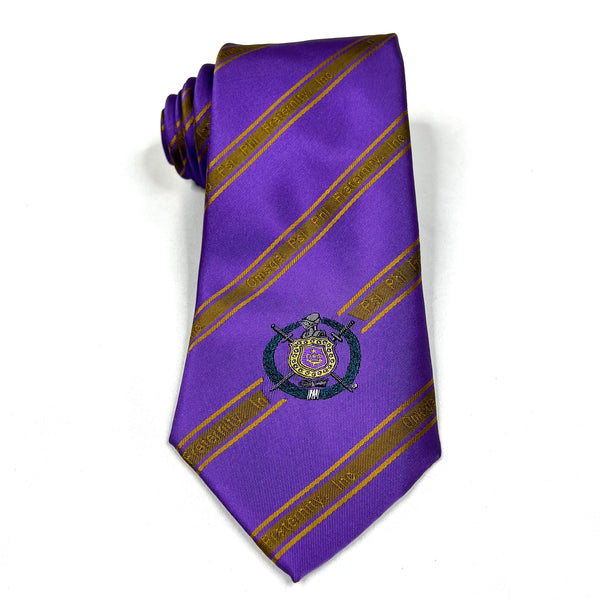 Purple Omega Monogram Tie