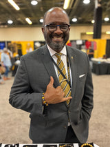 Black and Old Gold Alpha Monogram Tie