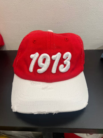 “1913” Delta Sigma Theta Red & White Hat
