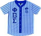 Sigma White Pinstripe Button Up Baseball Jersey