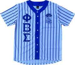 Sigma White Pinstripe Button Up Baseball Jersey
