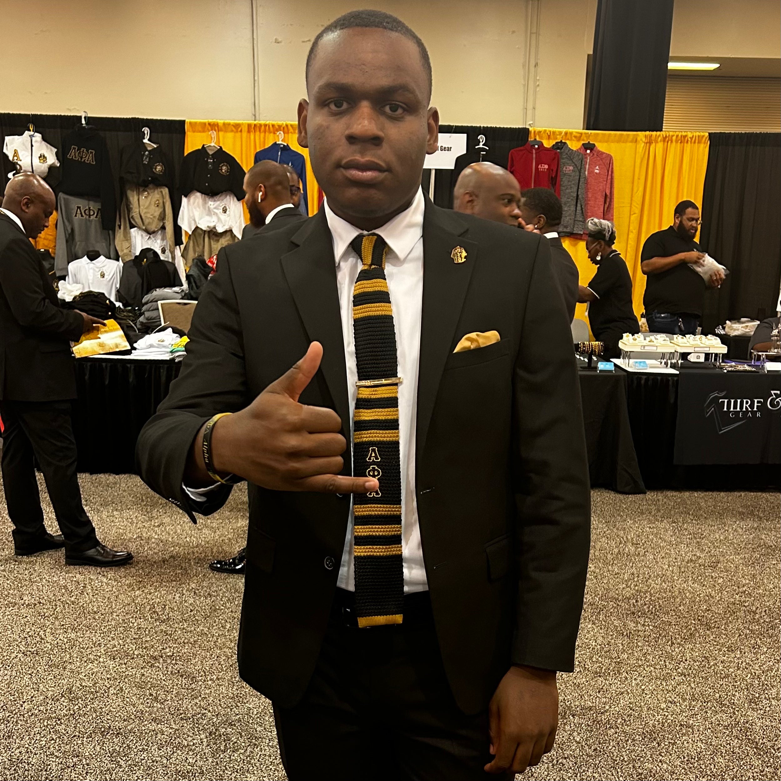 Black and Old Gold Alpha Knit Tie