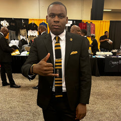 Black and Old Gold Alpha Knit Tie