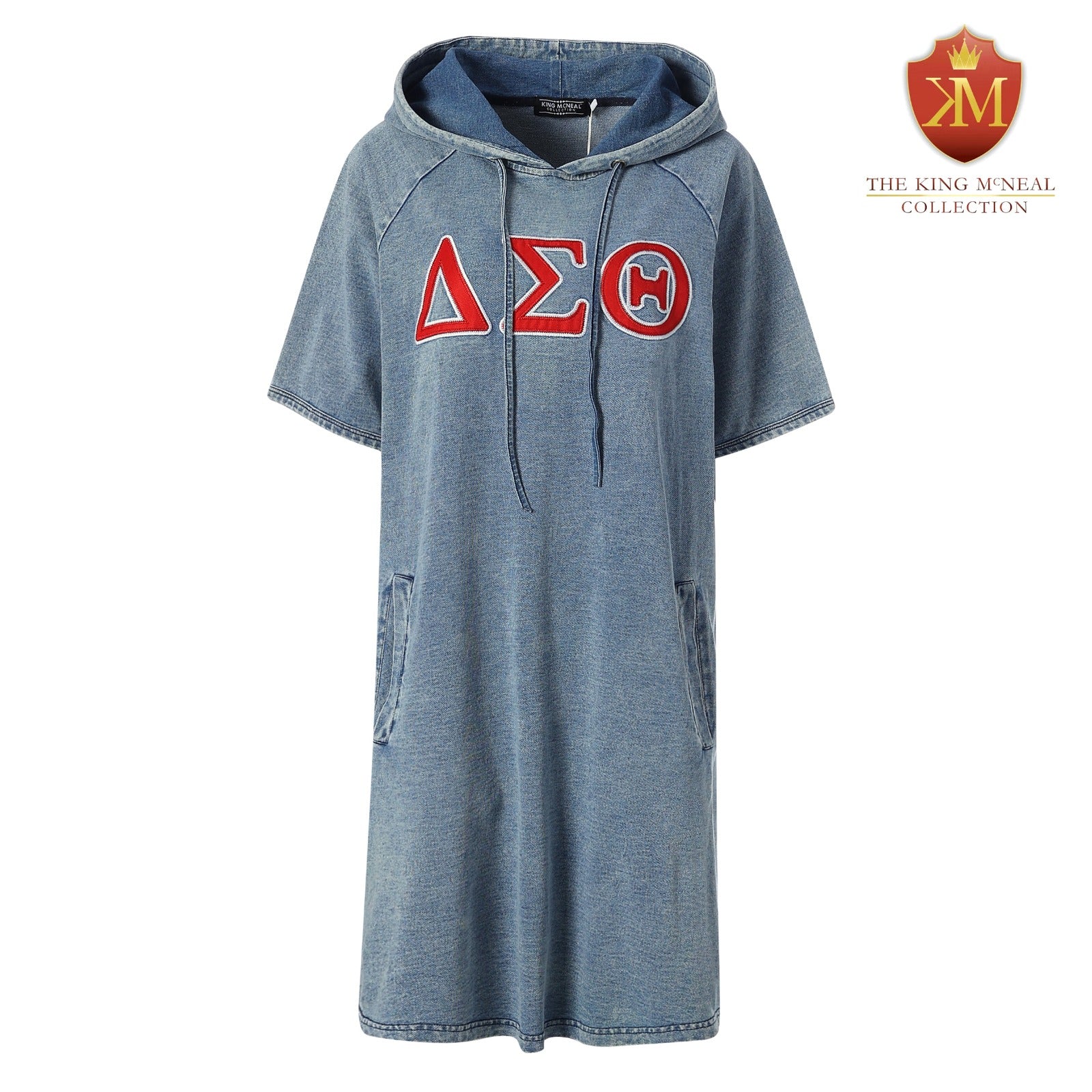 Delta Denim Hoodie Dress With Pockets The King McNeal Collection Delta Denim Hoodie Dress With Pockets The King McNeal Collection