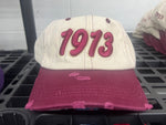 1913 Delta Cream & Crimson Distressed Hat