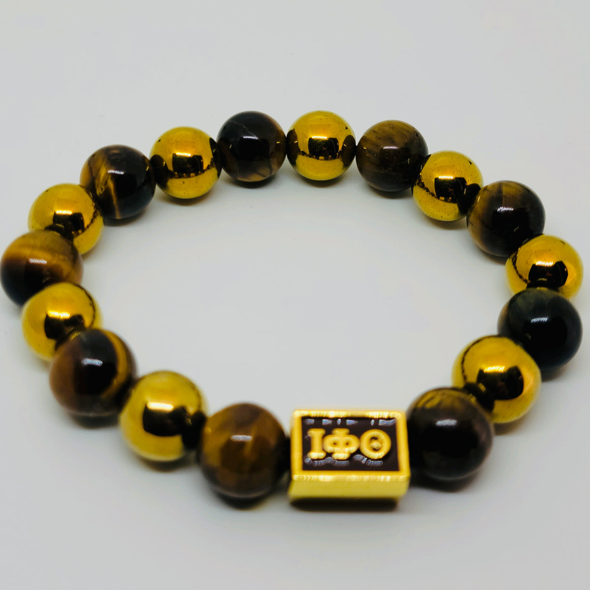 Iota Gold Hematite And Tigers Eye Bracelet