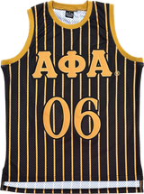 Alpha Black Pinstripe Basketball Jersey