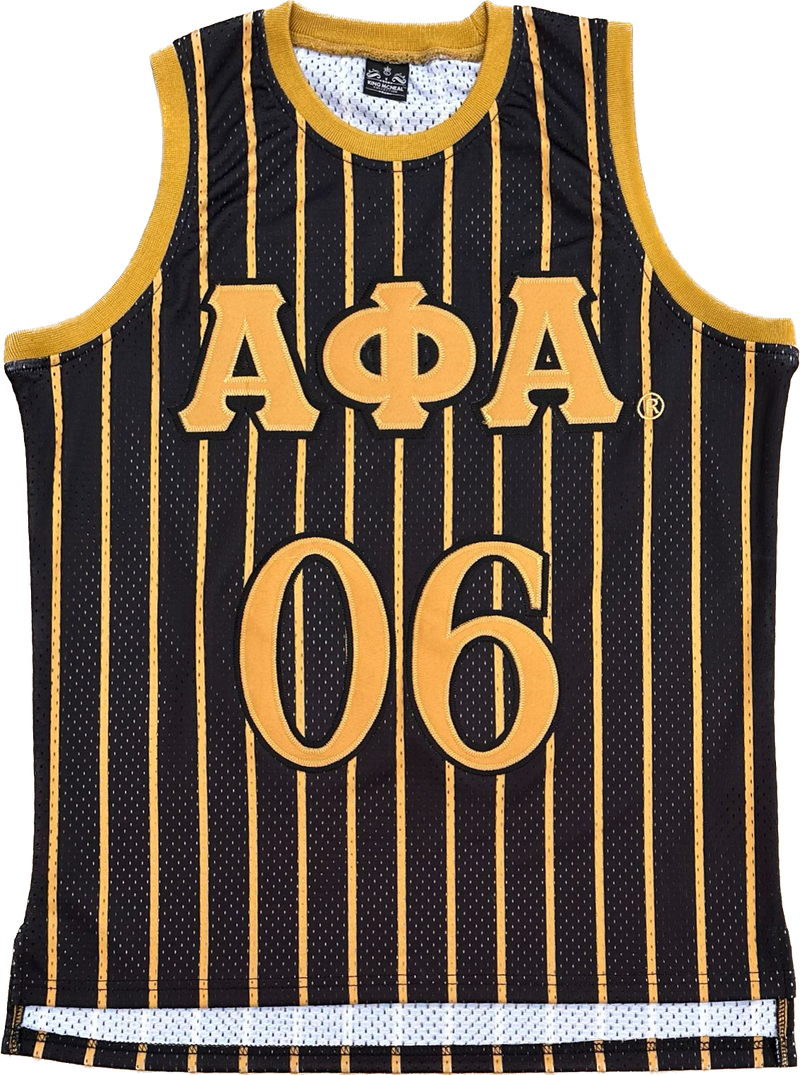 Alpha Black Pinstripe Basketball Jersey