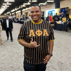 Alpha Black Pinstripes Baseball Jersey