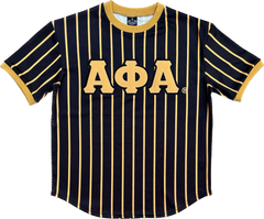 Alpha Black Pinstripes Baseball Jersey