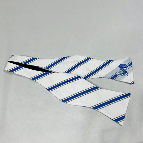 Sigma White Monogram Bow Tie