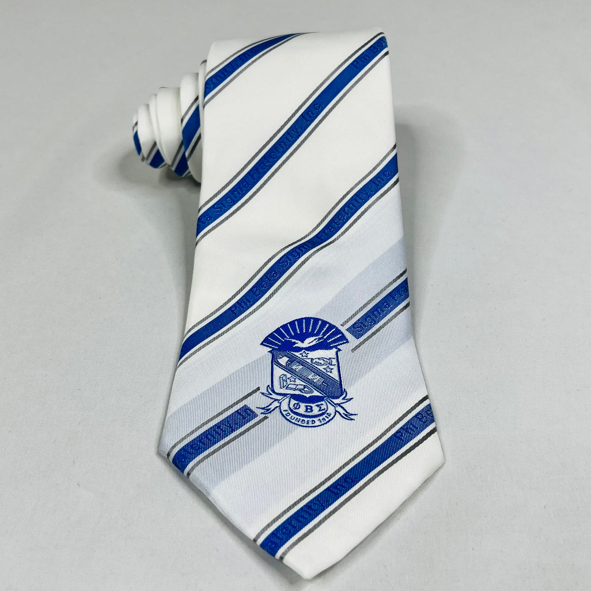 Sigma White Monogram Tie
