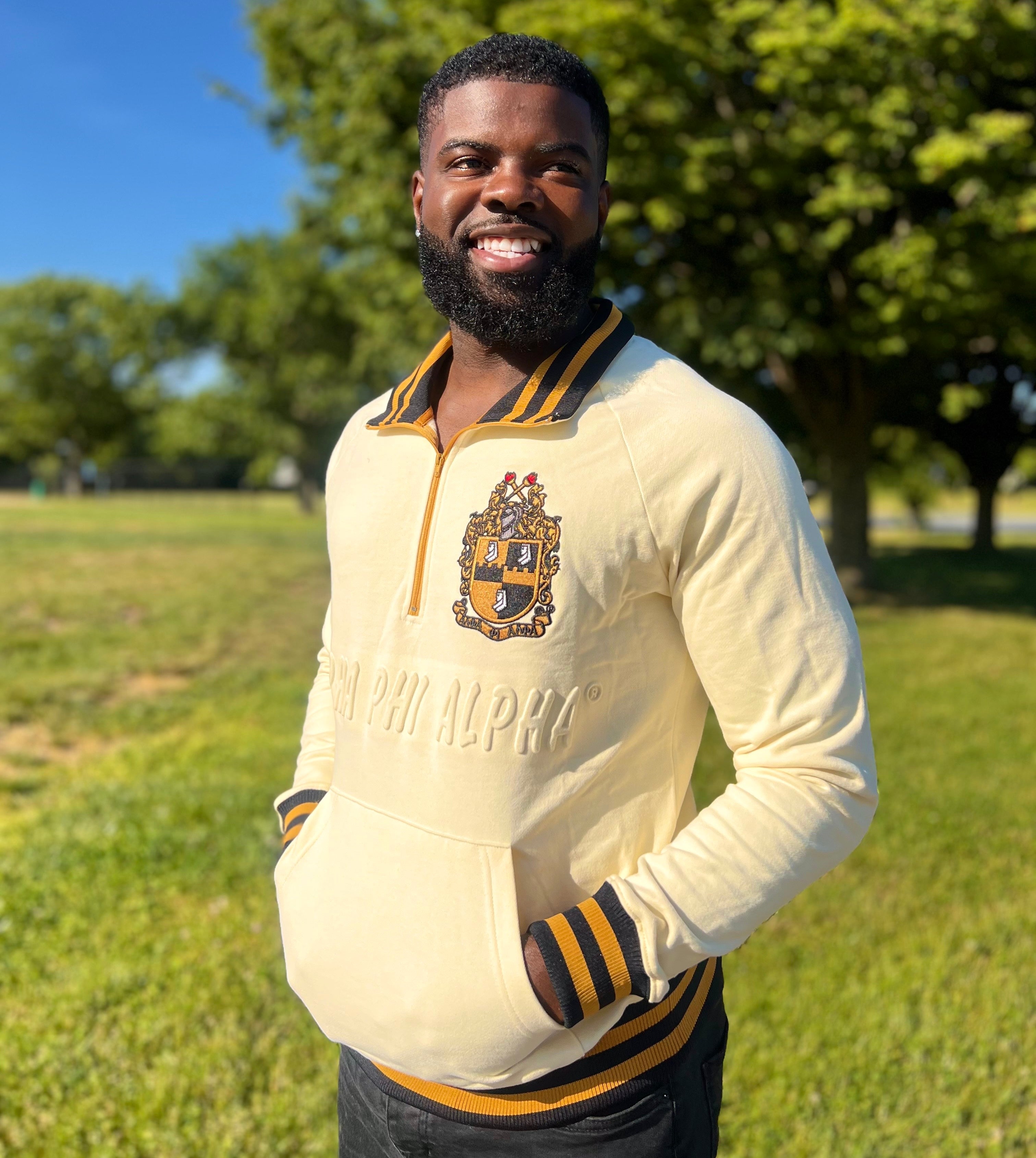 Alpha Neutral Quarter Zip Sweatshirt